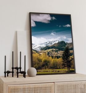Poster Bergausblick, groesse_poster:70x100 cm, groesse_rahmen:weiß 70x100 cm