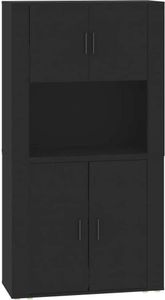 vidaXL Highboard Schwarz Holzwerkstoff