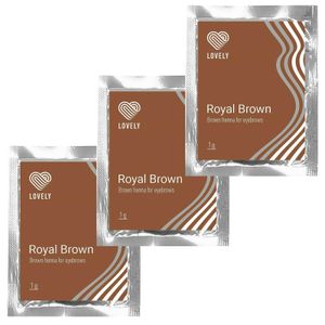 Henna Augenbrauenfarbe Wimpernfarbe für Augenbrauen Brow Wimpern Lash von Lovely, Farbton:Royal Brown 3x1g