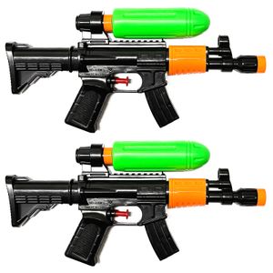 2er Set Wasserpistole mit 75 ml Wasser Tank Fassungsvermögen Spritzpistole Wassergewehr 28 cm Spielzeug Wasserspritzpistole