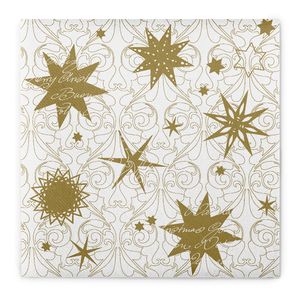 Sovie HOME Serviette Christmas Dreams in Gold-Weiß aus Linclass® Airlaid 40 x 40 cm, 12 Stück - Weihnachten Sterne