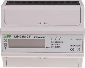 Miernik zużycia energii prądu trójfazowego LE-03M-CT 3×400 V+N trójfazowy prąd przemienny F&F