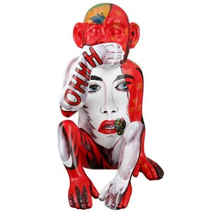 Casablanca by Gilde Dekofigur Skulptur Monkey bunt H. 39 cm,52418