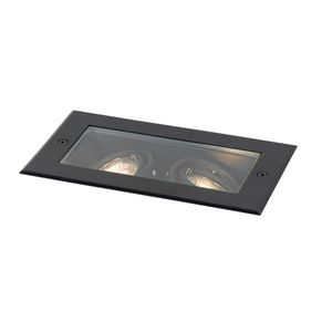 QAZQA - Modern Moderner Bodenstrahler schwarz 2-flammig verstellbar IP65 - Oneon I Außenbeleuchtung - Kunststoff Rechteckig - LED geeignet GU10