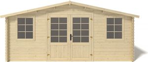 Gartenhaus aus holz  500 x 400 cm - Oberfläche 20,00m2 - mit 28mm Wandstärke - inkl. Dachpappe - Farbe: natürlich - DOM526 - ALTANKA