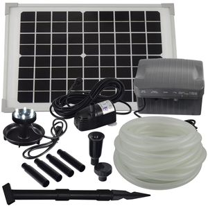 Agora-Tec® Solar Bachlauf - Pumpen - Set mit Akku und LED Licht AT-10W-BLH-V2.0