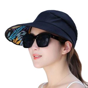 Damen-Kappe mit Blatt-Aufdruck, Sonnenschutz, leicht, gut aussehend, Damen-Sonnenhut zum Laufen, Schwarz