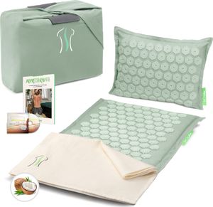 BACKLAxx® Akupressur-Set Akupressurmatte Massagematte & Kissen Nadelmatte Akupunktur Gletschermint