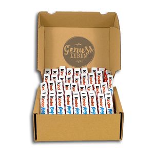 Genussleben Box mit ca. 1500g Kinder Riegel, Schokoriegel einzeln verpackt, Schokolade im Mix