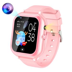 (Pink) T29 4G Dětské chytré hodinky s Full HD dotykovým displejem Video hovor, WiFi GPS sledování polohy Dětské telefonní hodinky pro děti