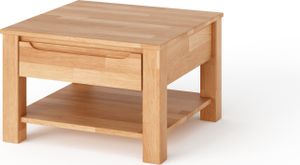 Couchtisch, Tisch Massiv 70 x 70 cm mit Schubkasten Wohnzimmer