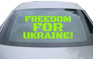 Indigos UG - Aufkleber Heckscheibe & Motorklappe DE6904 - neongrün - 600x272 mm - Freedom for ukraine! - Auto Scheiben Fenster Heckklappe Tuning Racing JDM - Die cut