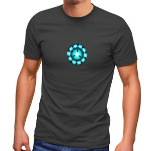 Herren T-Shirt Motiv Arc Reactor Iron Comic Film Blockbuster Parodie Fun-Shirt lustig Moonworks® anthrazit S