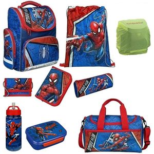 SPIDERMAN Schulranzen 1. Klasse 9-teiliges Set mit Sporttasche