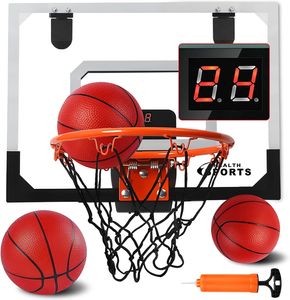Mini Basketballkorb Indoor Kinder Basketballkorb für Zimmer mit 3 Ball — Mini Hoop mit Elektronische Anzeigetafel - Basketballkorb Outdoor Wandmontage für Schlafzimmerbüro