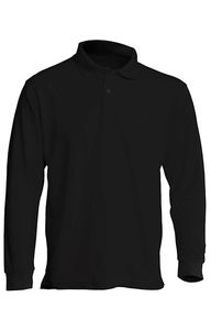 Poloshirt für Herren Langarm POLO REGULAR MAN LS - Schwarz, 4XL