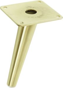 Metallfuß aus Stahl 10 CM schräg, Sofafuß, Schrankfuße, Metallfüße, Messing gebürstet