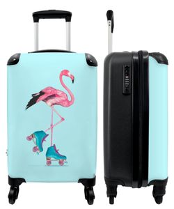 NoBoringSuitcases.com® - Koffer Flamingo - Kindertrolley Mädchen - 55x35x25