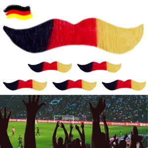 Fanbart Deutschland 6er Set Bart 10cm Schnurrbart selbstklebend Schwarz/Rot/Gold Fanartikel Fussball