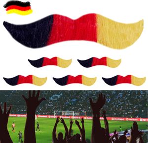 Fanbart Deutschland 6er Set Bart 10cm Schnurrbart selbstklebend Schwarz/Rot/Gold Fanartikel Fussball