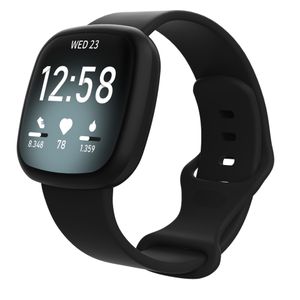 INF Silikon-Uhrenarmband für Fitbit Versa4/Fitbit Sense2/Fitbit Versa3/Fitbit Sense Schwarz S