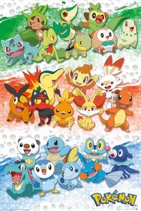 Pokemon - First Partners - TV Serie Spiel Poster Druck - Größe 61x91,5 cm