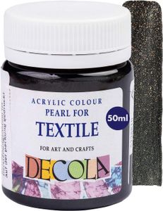 Nevskaya Palitra Decola - Schwarze Glitzer Effekt Textilfarbe 50ml | Hochpigmentierte Textilfarben Waschmaschinenfest | Hergestellt