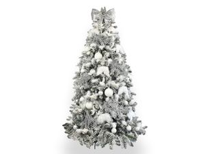 Geschmückter künstlicher weihnachtsbaum mit 90 Stk Kugeln SCHNEEKÖNIGIN 180 cm mit Metallständer