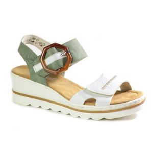 Rieker dámske sandále Sandále na klinovom podpätku 67476, Veľkosť:37 EU, Farba:White