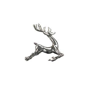 Kerzenpin "Hirsch" Silber aus Metall mit Stecker zum Befestigen