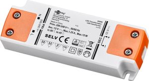 LED-trafo 15W, elektrón, 12V DC, slim