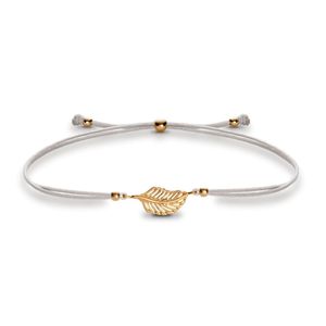 Armband Gold FEDER - Makramee ◦ Bandfarbe Altrosa / silber vergoldet