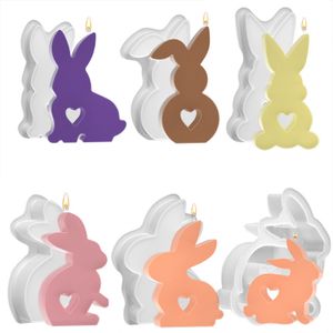 6 Stück Ostern Kaninchen Silikonformen Gießformen, Hasenform, Kerzenform, Osterhase for Gips, Sojawachs Kerzen, Handwerk