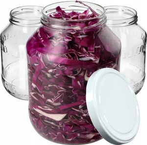 KADAX zaváracie poháre s bielym viečkom "Albi", zaváracie poháre na zaváranie, zaváracie poháre, 100 mm, 2,5 litra, 12 kusov