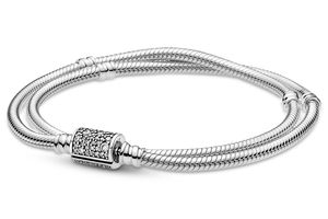 Pandora 599544C01-D Dámsky náramok Silver Double Row, 17 cm