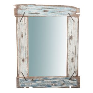 Wandspiegel mit holzrahmen 86 x 66 x 4 cm, Shabby chic spiegel, wandspiegel holzrahmen, Holz
