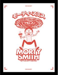 Rick And Morty - Eingerahmter Druck "Get Your Sh*t Together" PM10864 (40 cm x 30 cm) (Weiß/Rot)
