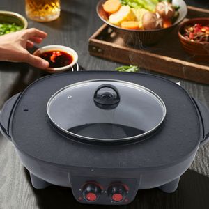 multifunkční grilovací pánve 2v1 BBQ Hot Pot Grill Pan Grill Non-stick Baking Pan Smokeless