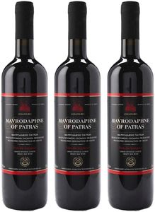 Mavrodaphne aus Patras P.D.O. 3x 0,75l Loukatos Likörwein rot | 15% Vol. | + 20ml Jassas Olivenöl