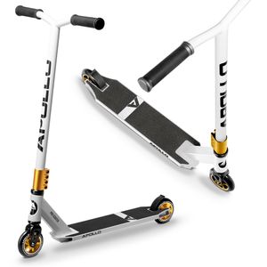 Apollo Stunt Scooter - Star Pro | HighQuality eloxierter Profi Stuntroller | Kinder Scooter mit ABEC 9 Kugellagern, 100mm Wheels - weiß/gold