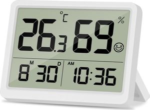 Thermometer für Innenräume,Raumthermometer Digital Innen LCD  Anzeige,Thermometer Hygrometer mit Smiley-Indikator für Innenraum Wohnzimmer Babyraum