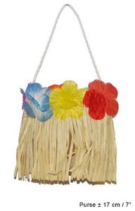 Handtasche Hawaii Kostümaccessoire Blumen bunt