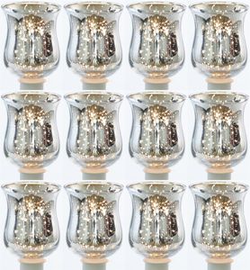 12x Teelichtaufsatz silber Glasaufsatz für Kerzenleuchter Kerzenständer Glas Adventskranz Teelichthalter Stabkerzenhalter Weihnachten Kerzenpick 6cm