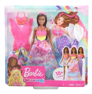 Barbie Dreamtopia 3-in1-Fantasie Spielset mit Puppe (brünett)