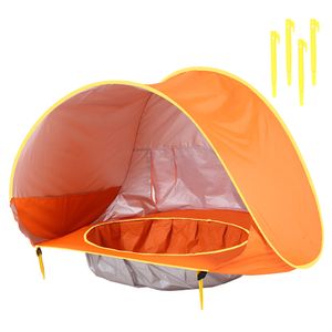 Leichte Baby Kleinkinder Spielzeug Haus Reisen Strand Sonnenschutz UV-Schutz Zelt-Orange