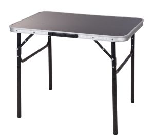 Kempingový stôl čierny 75x55 cm - nastaviteľná výška od 25-60 cm