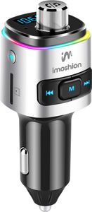 imoshion Bluetooth FM-Transmitter Auto - mit Power-Delivery-USB-C-Ladeport - Schwarz / Silber