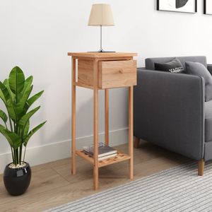 vidaXL Beistelltisch mit Schublade 25x25x60 cm Massivholz Nussbaum