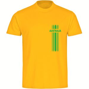 multifanshop Herren T-Shirt - Australia - Streifen, gelb, Größe XL