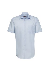 Seidensticker BUSINESS KENT Black Rose Pánská městská košile s krátkým rukávem Kent Límec Modern Fit Bavlna Nežehlivá Světle modrá 48